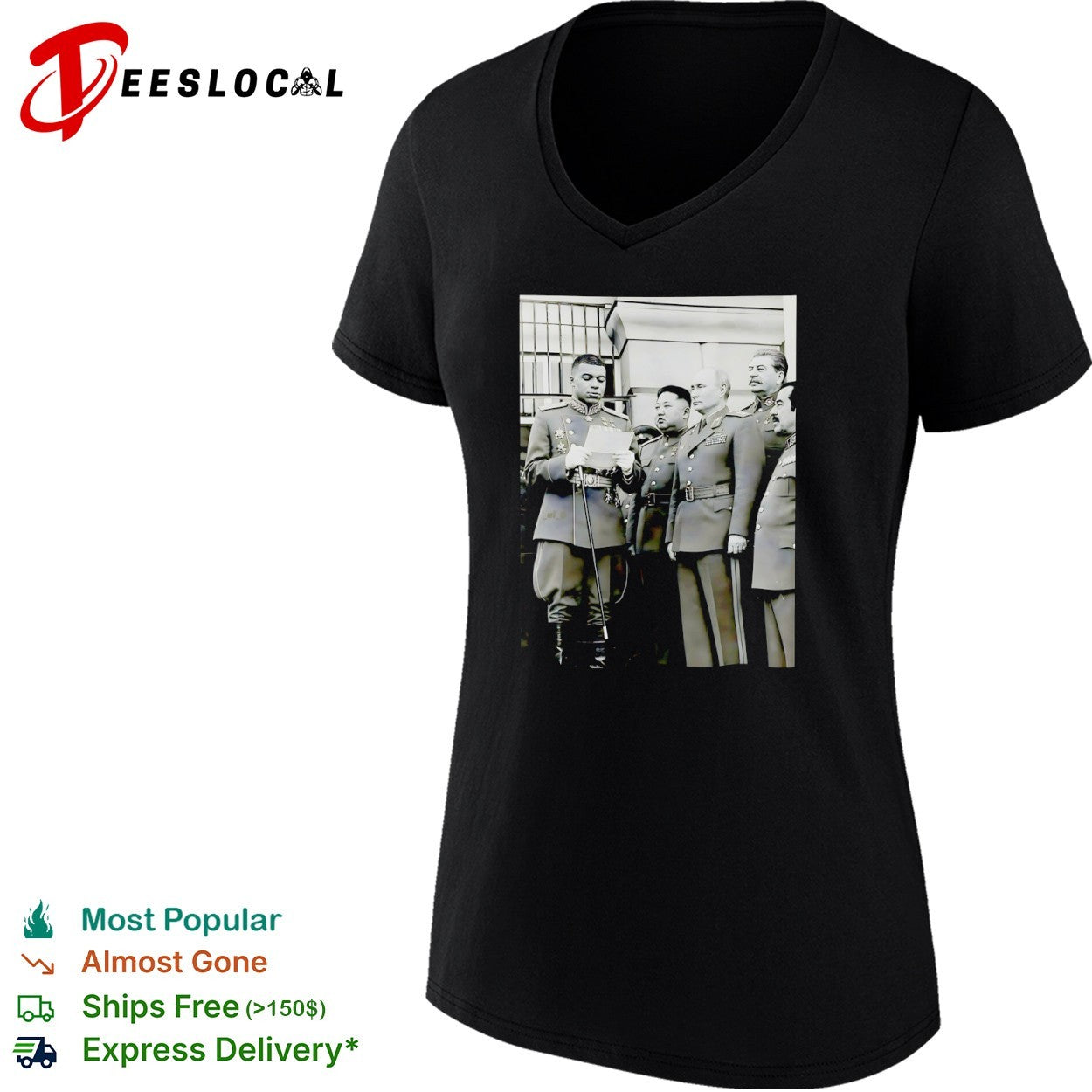 Kylian Mbappé with Kim Jong Un Vladimir Putin Joseph Stalin and Saddam Hussein shirt