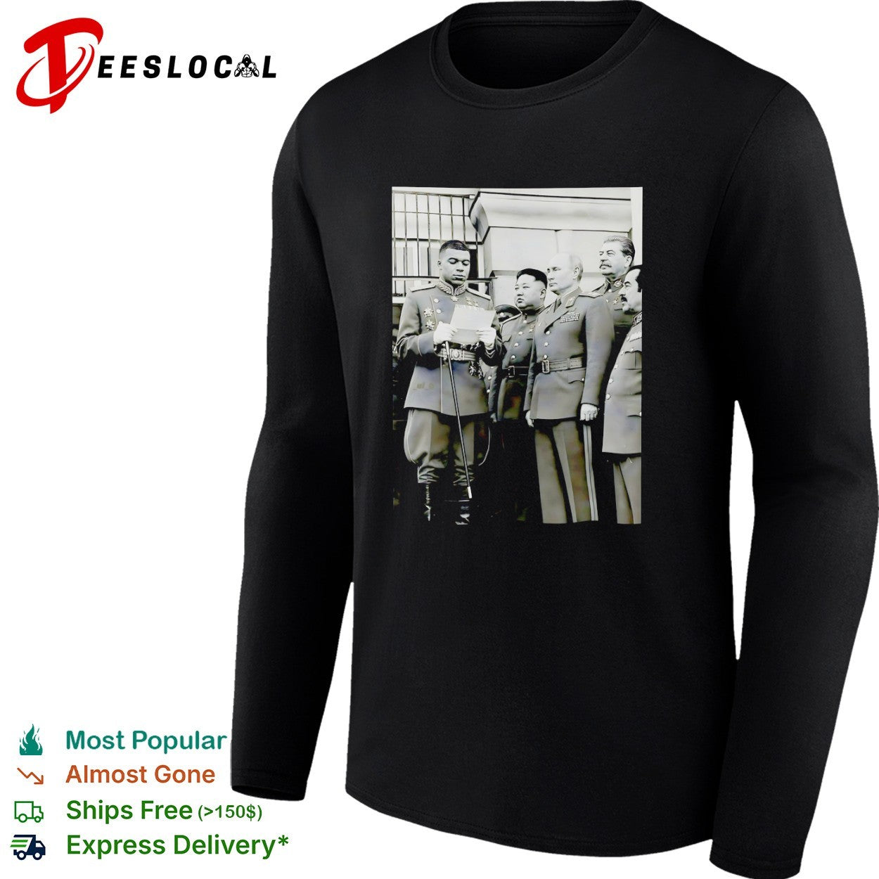 Kylian Mbappé with Kim Jong Un Vladimir Putin Joseph Stalin and Saddam Hussein shirt