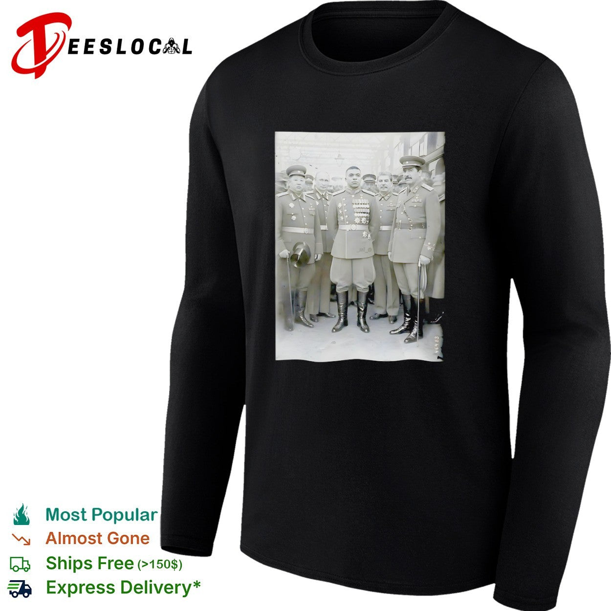 Kylian Mbappé with Vladimir Putin and Joseph Stalin Vintage Edit shirt