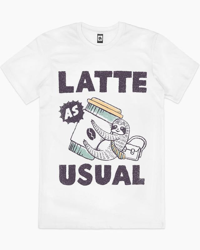 LATTE AS USUAL T-SHIRT, Men Summer Fashion Cotton, Cotton Menswear, S to 3XL Soft Top Hoodie, Sweatshirt | RetroVerseTees.com