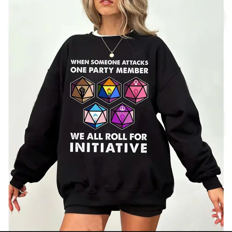 LGBT Pride Black Lives Matter T Shirt When Someone Attacks One Tshirt Dungeon RPG DND Dragons Dice Games T Shirt DND...