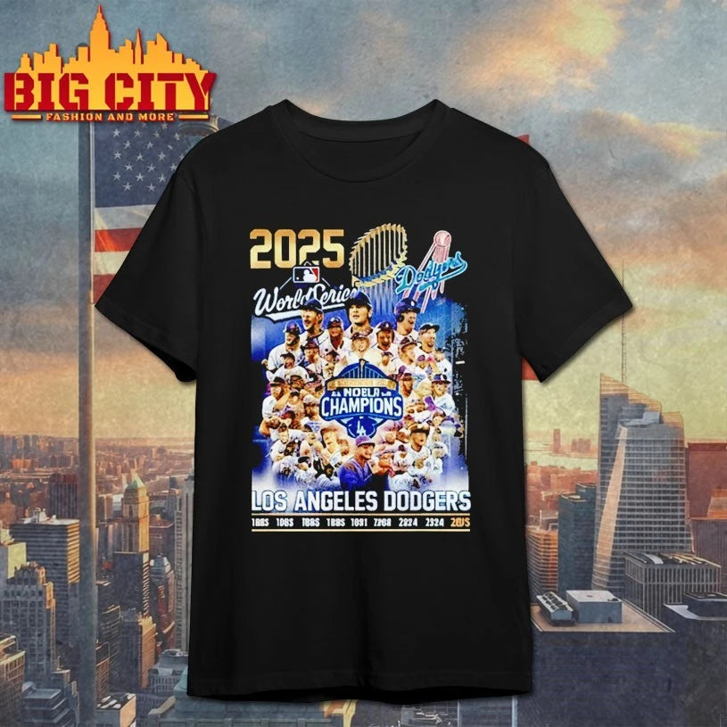 La Dodgers Champions 2025 World Series Winner all member and Cup Shirt