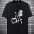 La tee-unisex T-shirt 100% cotton 2024 men and women short sleeve T-shirt 100% cotton ins stylish street shirt Top...