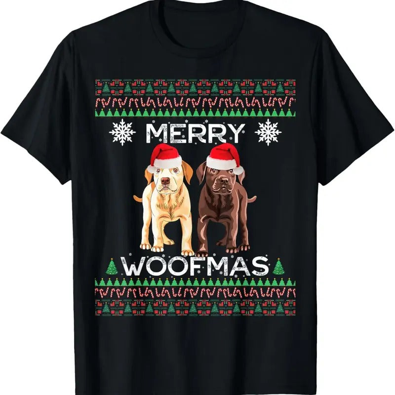 Labrador Christmas Ugly Yellow Lab Chocolate Labrador T-Shirt Hoodie, Sweatshirt | RetroVerseTees.com