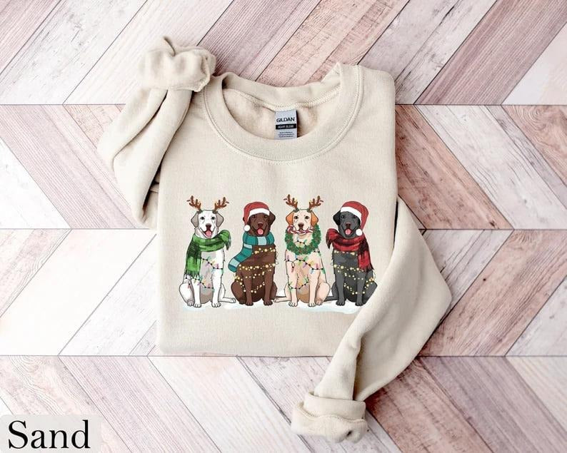 Labrador Retriever Christmas Sweatshirt, Dog Christmas Shirt, Labrador Mom Tshirt, Gift for Dog Lover, Holiday Sweater,...