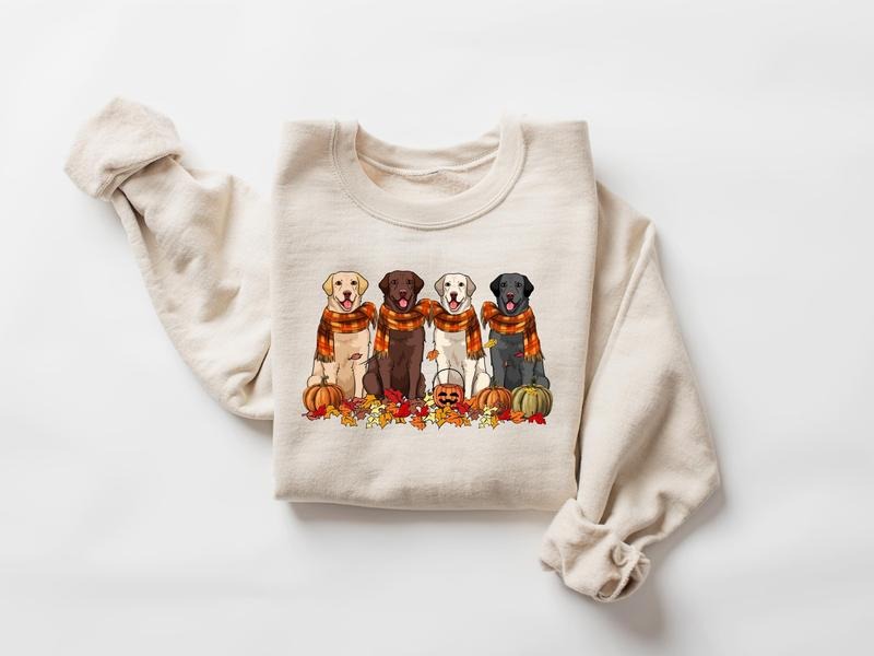 Labrador Retriever Thankgiving Dog Sweatshirt, Fall dog Shirt, Dog Lover Shirt, Pumpkin dog shirt, Thanksgiving shirt,...