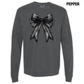 Lace Black Bow Long Sleeve Comfort Colors T-Shirt 'NLB' Hoodie, Sweatshirt | RetroVerseTees.com