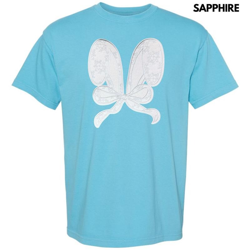 Lace Bunny Ears Sequin Patch Comfort Colors T-Shirt Hoodie, Sweatshirt | RetroVerseTees.com