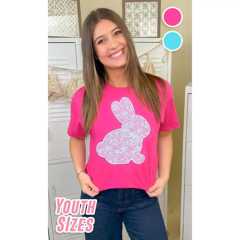 Lace Bunny Easter Graphic Shirt Hoodie, Sweatshirt | RetroVerseTees.com