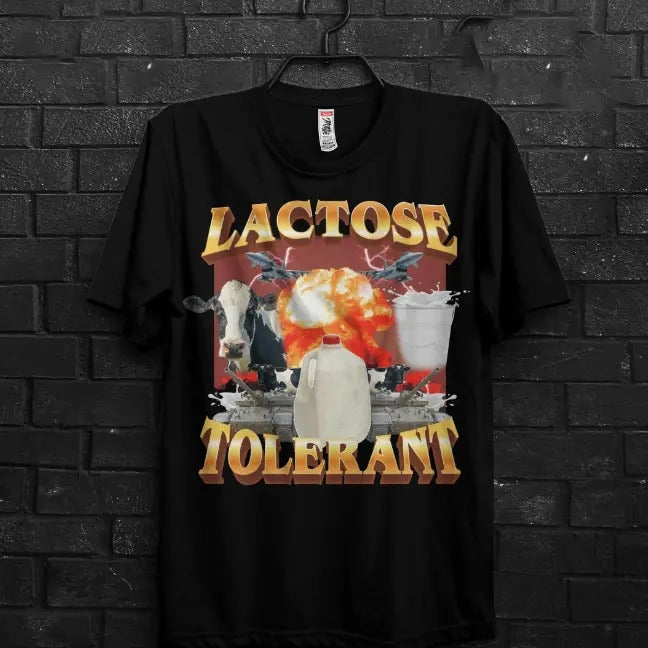 Lactose Intolerant Funny Meme Gift T shirt For Friends,Free Milk LMAO Shirt For Lactose Tolerant,Cringy Shirts Gen Z...