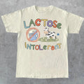 Lactose Intolerant Vintage Graphic T-Shirt, Retro Milk 90s Cute Tee, Funny Shirts For Friends, Y2k Unisex Baggy Shirt,...