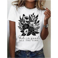 Ladies geometric T-shirt-casual T-shirt with short sleeves, 180g printed T-shirt with short sleeves, versatile...