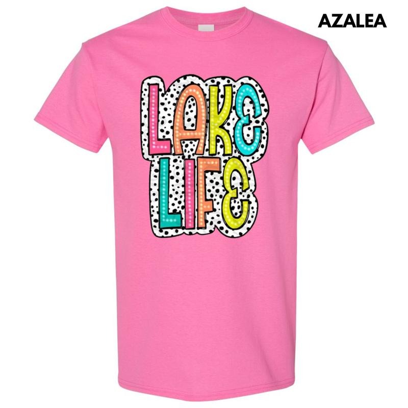 Lake Life Neon Spotted Gildan Short Sleeve T-Shirt Hoodie, Sweatshirt | RetroVerseTees.com