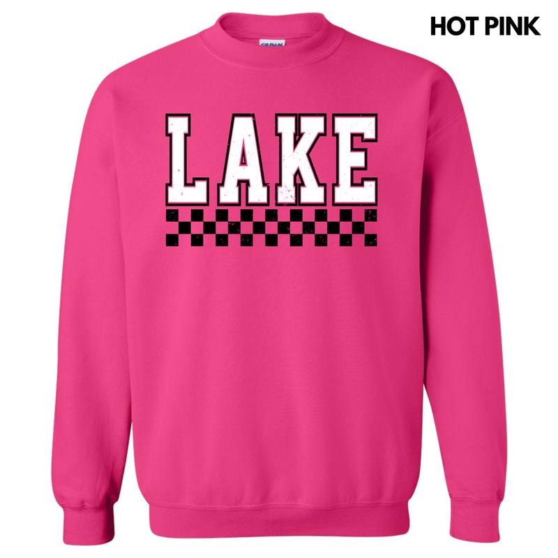 Lake Varsity Checkered Sweatshirt 'NLB' T-Shirts, Hoodie | RetroVerseTees.com