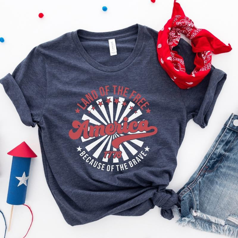 Land Of The Free Soft Graphic Tee Hoodie, Sweatshirt | RetroVerseTees.com