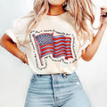 Land of the Free American Flag T-Shirt, 4th of July T-Shirt, Memorial Day Shirt, Girly USA T-Shirt, Independence Day,...