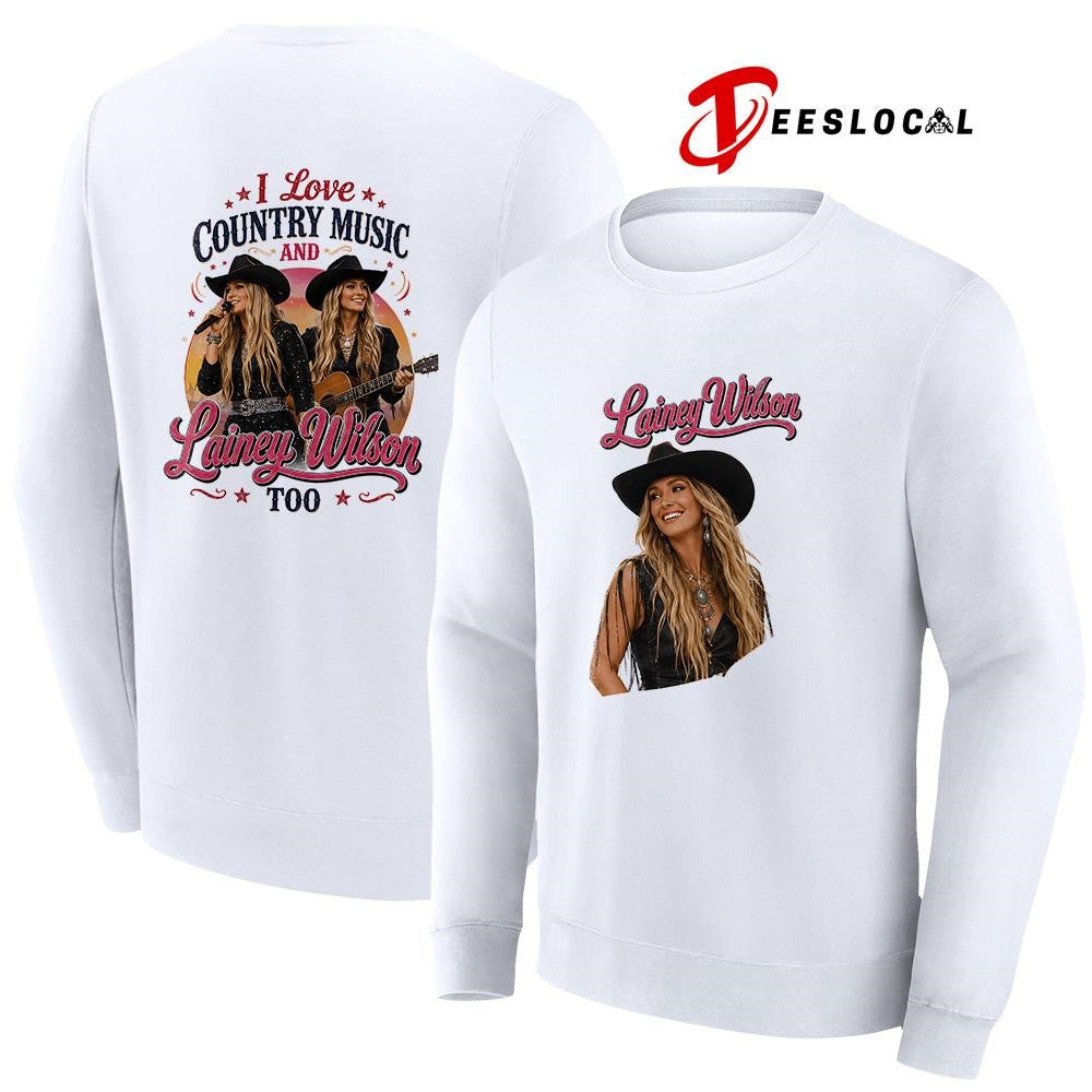Laney Wilson I love country music graphic shirt
