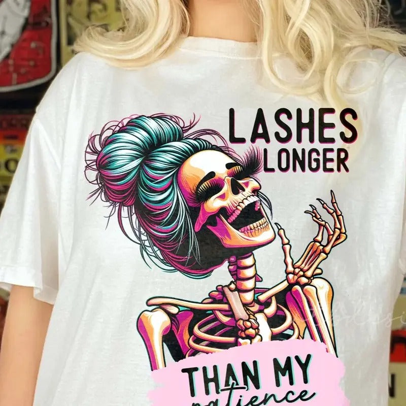 Lashes Longer than my Patience, Funny Tshirt, Trendy Tee, Best Selling Apparel. Hoodie, Sweatshirt | RetroVerseTees.com