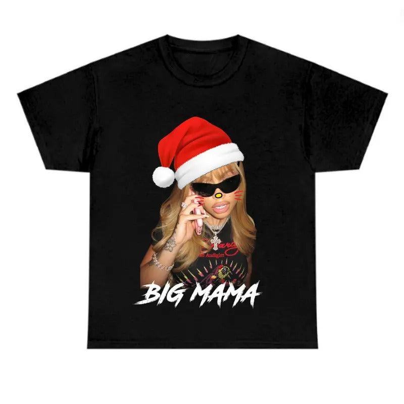 Lattooo Santa Red Kitty Graphic Rap Tee, Christmas Shirt Hoodie, Sweatshirt | RetroVerseTees.com