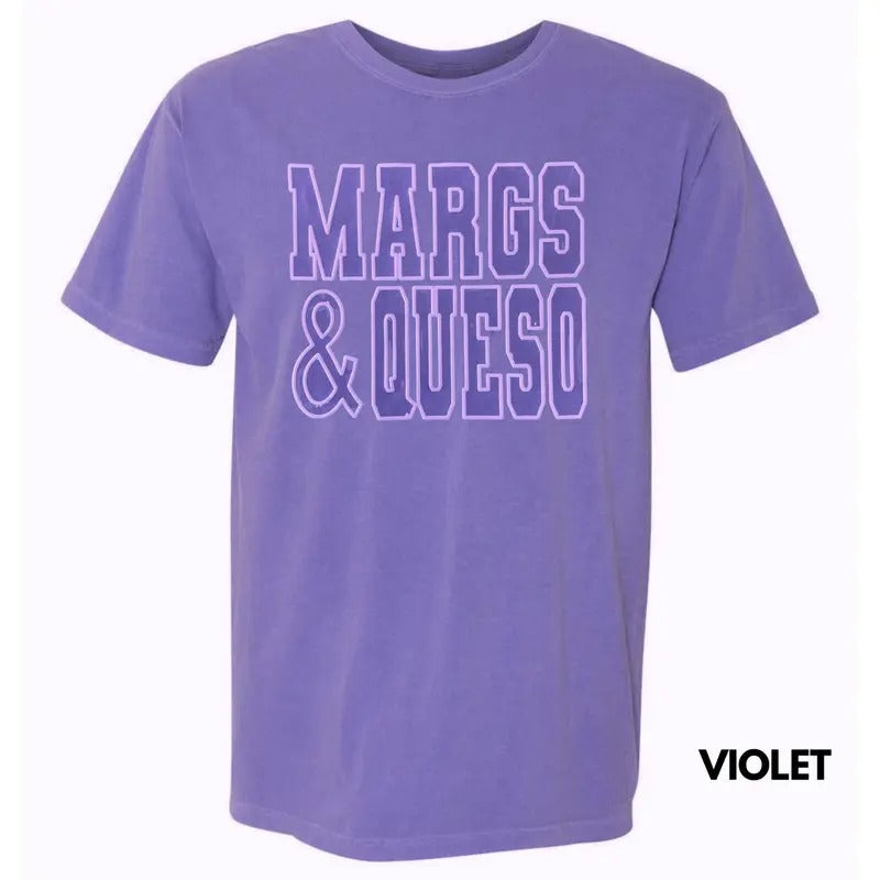 Lavender Margs & Queso Puff Comfort Colors T-Shirt Hoodie, Sweatshirt | RetroVerseTees.com