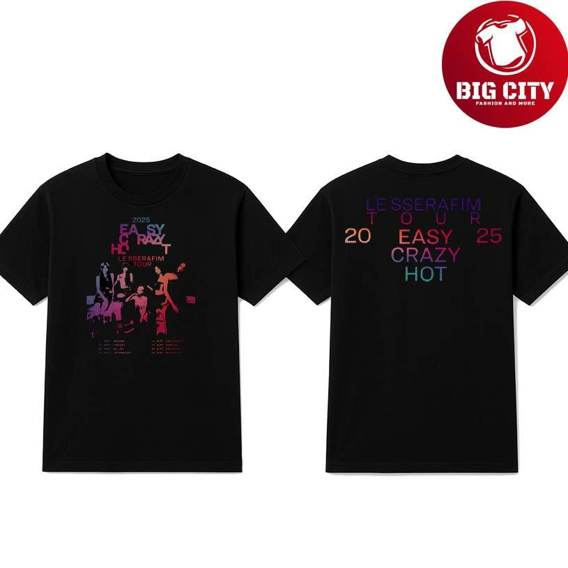 Le Sserafim Tour Easy Crazy Hot 2025 Two Sided Shirt