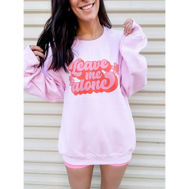 Leave Me Alone Flowers Graphic Top T-Shirts, Hoodie, Sweatshirt | RetroVerseTees.com