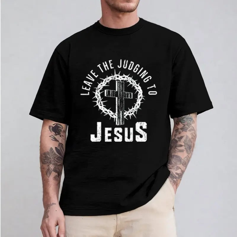 Leave TNF Judging Hidden leaf ninja Jesus Tee Pure Cotton Fabric Casual Streetstyle Crew Neck Short Sleeve T-Shirt Trendy...
