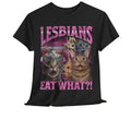 Leesbians Eat What Funny Offensive Cat Bootleg T-shirt,  Unhinged Shirt, Funny 90s Graphic Tee, Sarcastic T-shirt Gift,...