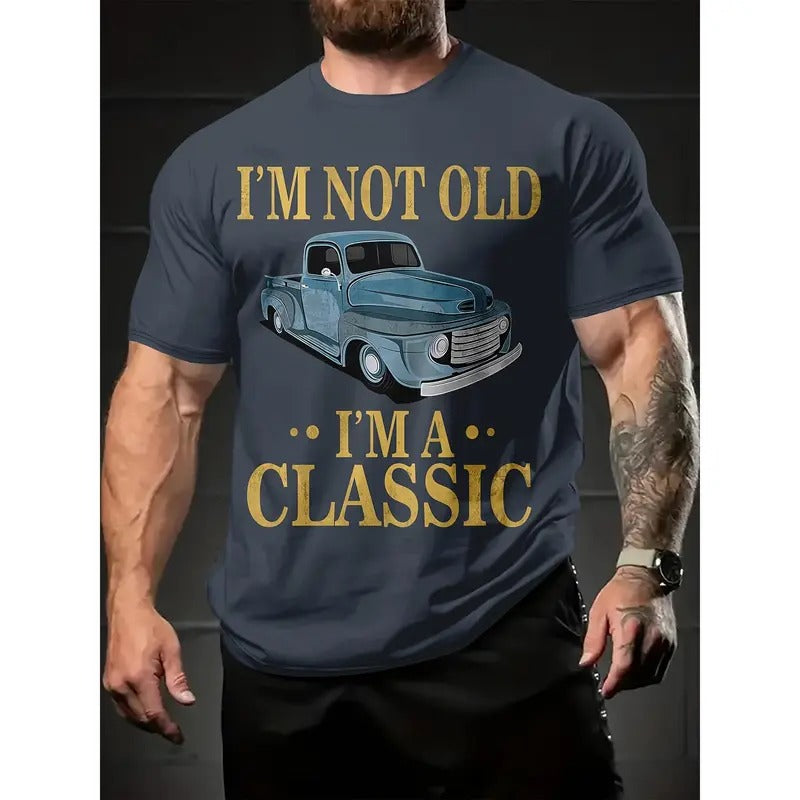 Leisure 3D printed men's round neck T-shirt loose top breathable summer comfortable letter car picture clothes Made in...