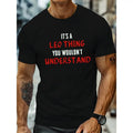 Leo Thing Print, Men's Round Crew Neck Short Sleeve Tee, Casual T-Shirt Casual Comfy Lightweight Top For Summer Made in...