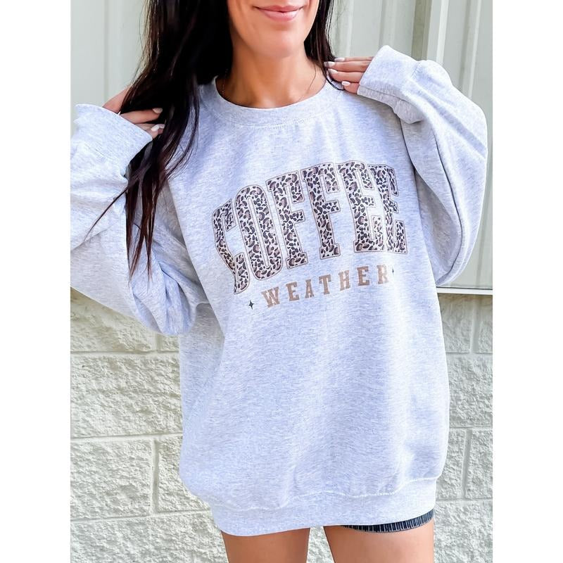 Leopard Coffee Weather Graphic Top T-Shirts, Hoodie, Sweatshirt | RetroVerseTees.com