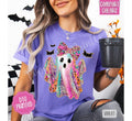 Leopard Ghost Comfort Colors, Trendy Women's Halloween Tshirt Hoodie, Sweatshirt | RetroVerseTees.com