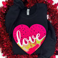 Leopard Love Sequin Heart Patch Sweatshirt T-Shirts, Hoodie | RetroVerseTees.com