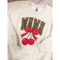 Leopard Mama Cherries Graphic Top T-Shirts, Hoodie, Sweatshirt | RetroVerseTees.com