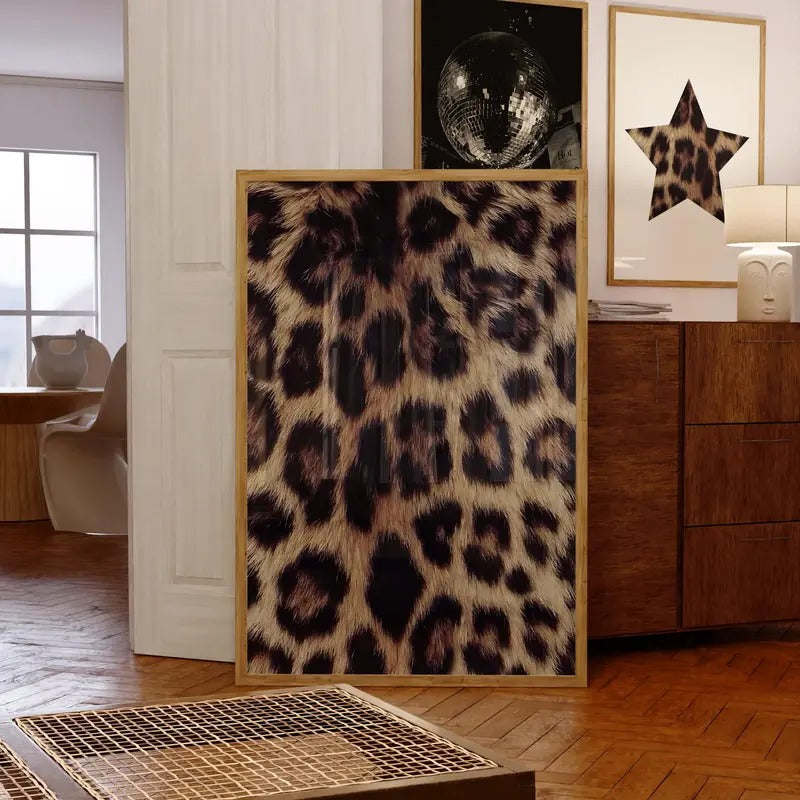 Leopard Print Leopard Wall Art Cool Girl Photography Prints Fashion Wall Art Above Bed Art Girly Wall Art Neutral Wall...