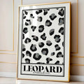 Leopard Print Poster with Glitter Details - Black & White Trendy Animal Wall Art - Chic Sophisticated Home Decor -...