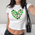 Leopard Shamrock Baby Tee, St Patrick's Day Baby Tee, Patricks Shamrock Baby Tee, Y2K 2000's Style, Streetwear Style...