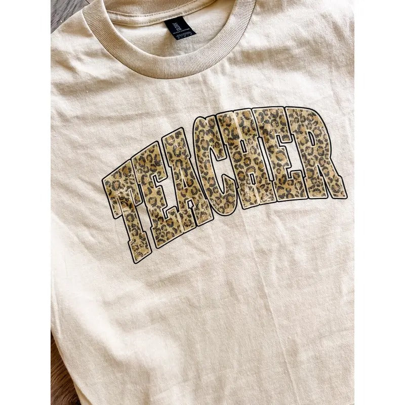 Leopard Teacher Graphic Top T-Shirts, Hoodie, Sweatshirt | RetroVerseTees.com