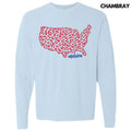 Leopard United States Puff Long Sleeve Comfort Colors T-Shirt Hoodie, Sweatshirt | RetroVerseTees.com