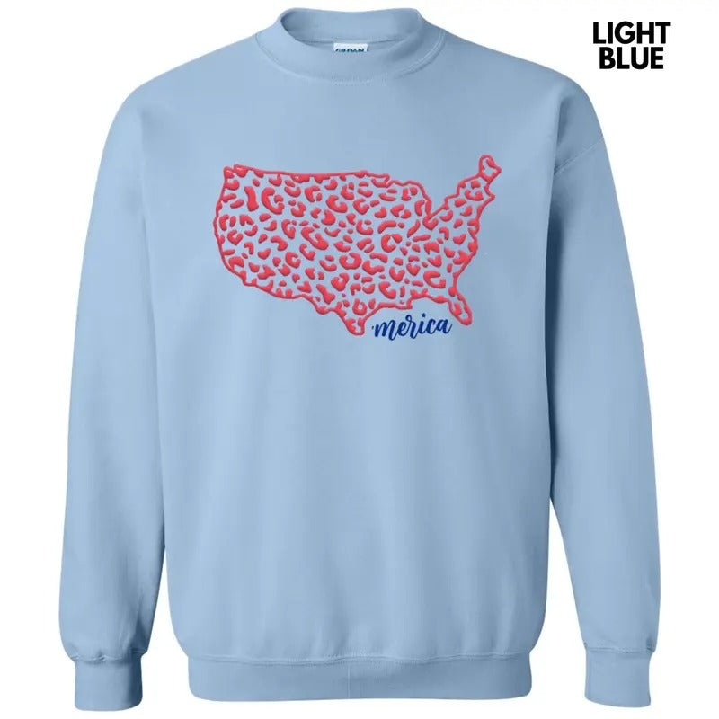 Leopard United States Puff Sweatshirt T-Shirts, Hoodie | RetroVerseTees.com