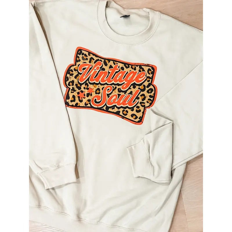 Leopard Vintage Soul Graphic Top T-Shirts, Hoodie, Sweatshirt | RetroVerseTees.com