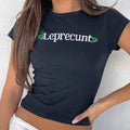 Leprecunt Micro Rib Baby Tee, Funny Y2K Style St. Patrick's Day Outfit Baby Tee Hoodie, Sweatshirt | RetroVerseTees.com
