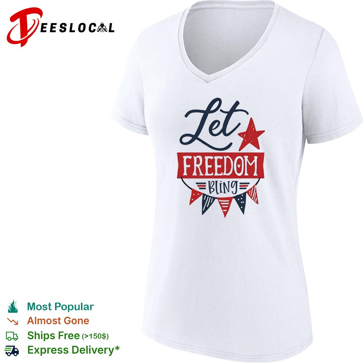Let Freedom Bling Fourth of July Patriotic Americana Independence Day shirt
