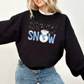 Let It Snow Christmas Sweatshirt, Christmas Lovers T-shirt, Xmas Cute Snowman Sweatshirt, Snowman Lover Xmas Gift, Winter...