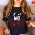 Let Me Out T-Shirt, Halloween Maternity Shirt, Spooky Pregnancy Announcement, New Mom To Be Gift Tee, Pregnancy Horror...