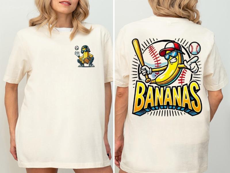 Let'WB shield Spiky hair fighters Bananas Spiky hair fighters Double Sided T-Shirt, Graphic Printed Short Sleeve T-Shirt...