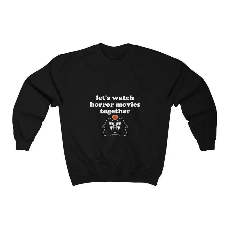 Let'WB shield Watch Horror Movies TNF T-Shirt | Adorable Halloween Season Fall Scary Movies Couples TNF Cute Crewneck...