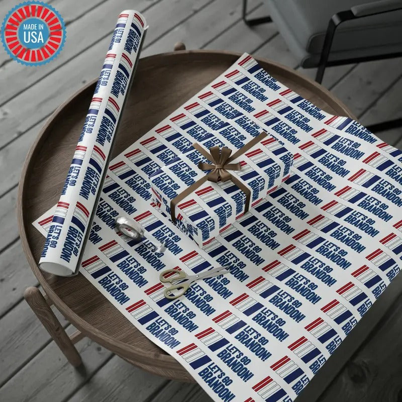 Let's GO Brandon Racing Style USA Wrapping Paper for Gifts - Trump Christmas Wrapping Paper T-Shirts, Hoodie, Sweatshirt