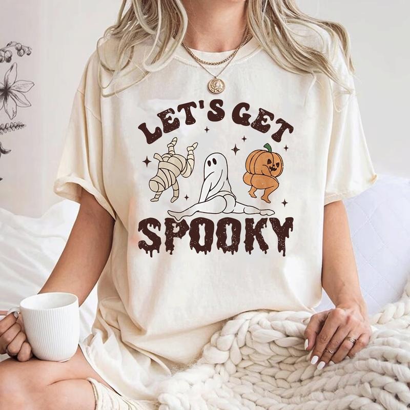 Let's Get Spooky Shirt, Hallowen Shirt,  Cute Fall Shirt, Spooky Seasonstyle{n002}2 Hoodie, Sweatshirt | RetroVerseTees.com
