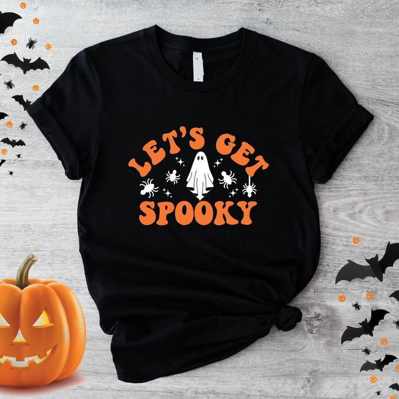 Let's Get Spooky T-Shirt, Funny Matching Halloween Party Tee, Spooky Season Shirt, Unisex Ghouls Tee. Hoodie, Sweatshirt